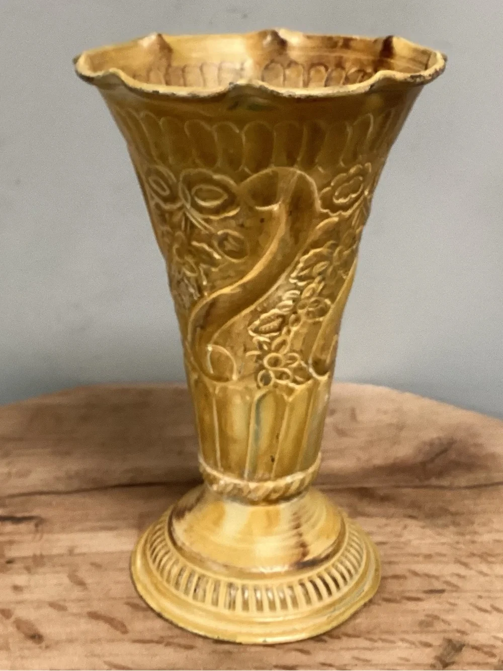 🟡 Vintage - Solid Brass Painted Vase - Candle Holder - Decor Piece - Unique